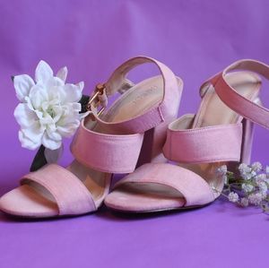 Double Faux Suede Strap Heels